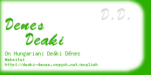 denes deaki business card