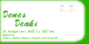 denes deaki business card